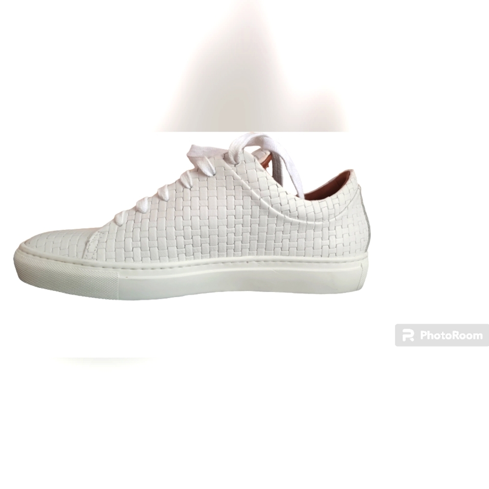 Aquatalia NWOB Men's Woven Sneakers Shoes Size US 7 White Made In Italy